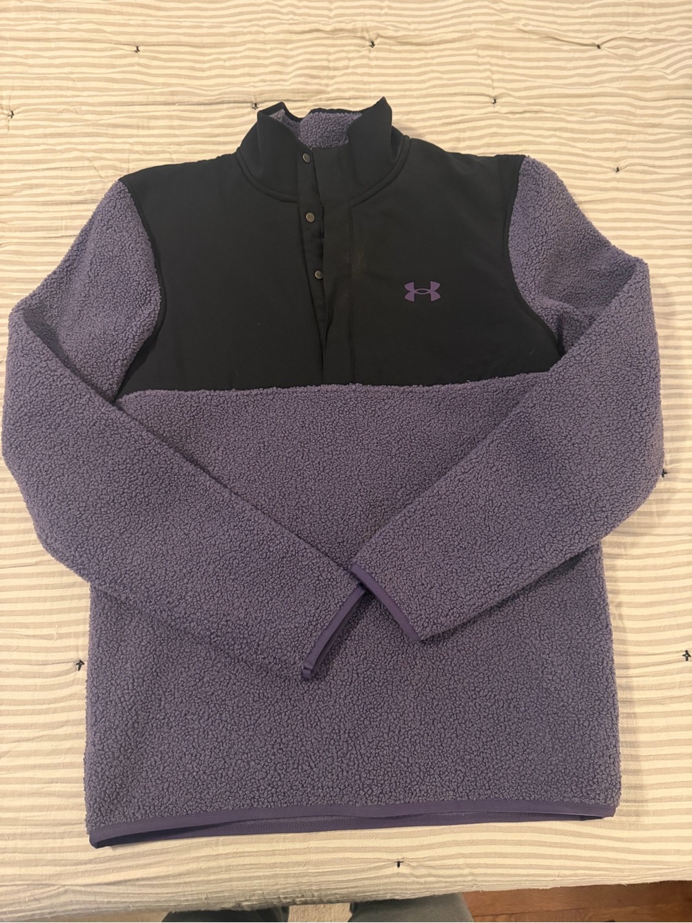 Under Armour Black & Purple Sherpa Fleece Pullover